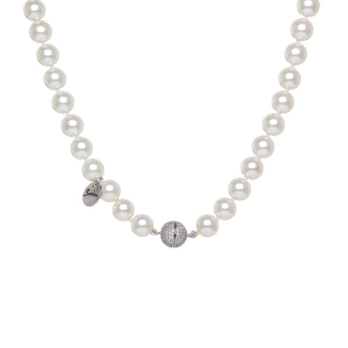 Collana di perle con sfera di zirconi Pearl