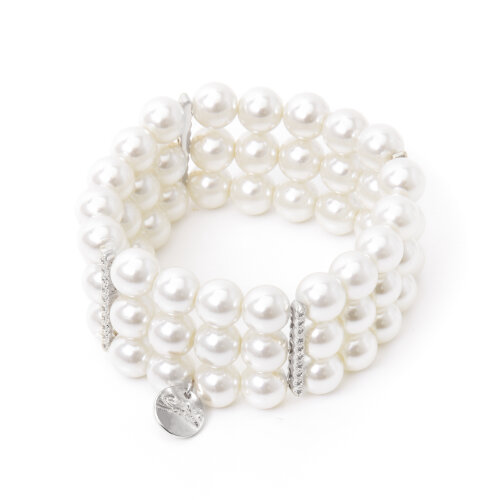 Bracciale elastico con tre fili di perle Pearl
