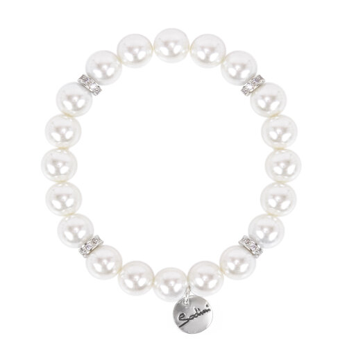 Bracciale elastico con perle e zirconi Pearl