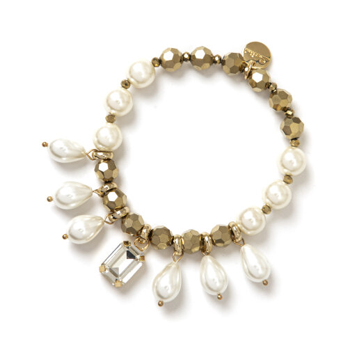 Bracciale elastico perle e mini pendenti Nicole