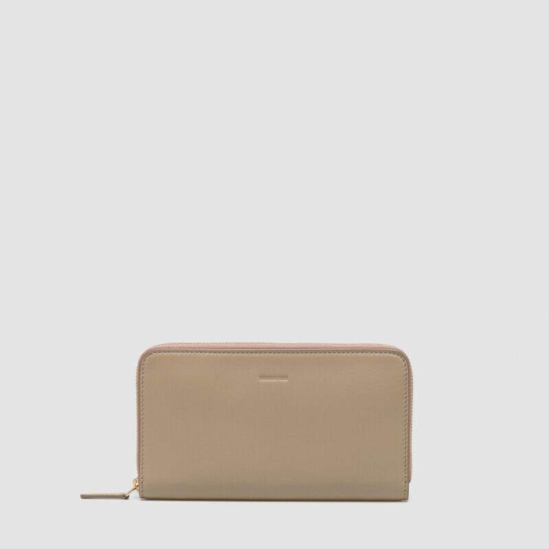 MINOBOSSI Piccola pelletteria PORTAFOGLIO ZIP DONNA   Taupe
