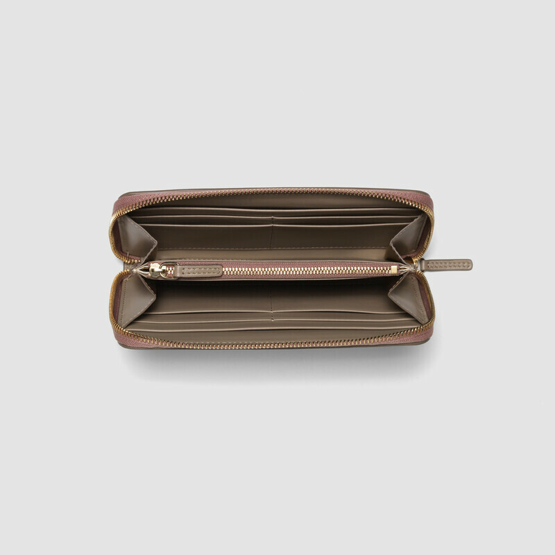 MINOBOSSI Piccola pelletteria PORTAFOGLIO ZIP DONNA   Taupe