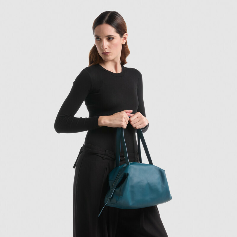 MINOBOSSI Borse JANE IN NAPPA   Teal BLue