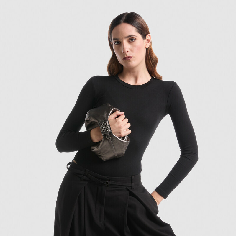 MINOBOSSI Bags JOY in laminated nappa   Gun metal