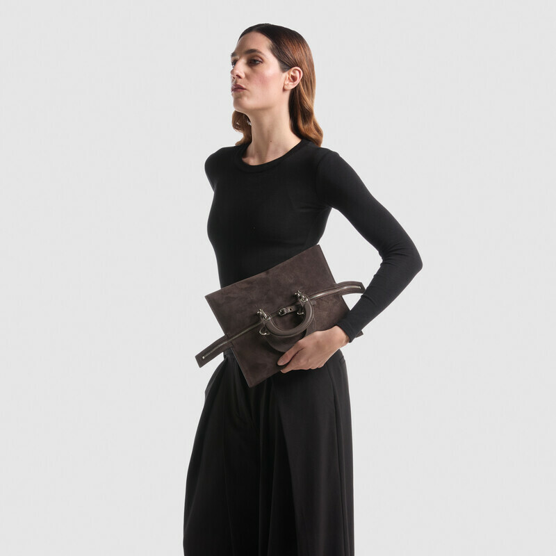 MINOBOSSI Borse ELETTRA IN SUEDE   Testa di moro