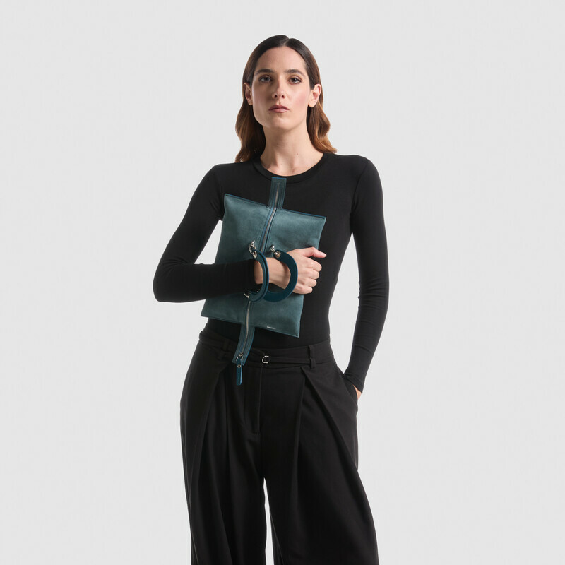 MINOBOSSI Borse ELETTRA IN SUEDE   Teal BLue