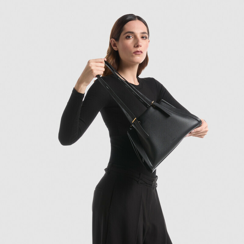 MINOBOSSI Borse PAULINA IN VITELLO GRANATO   Nero