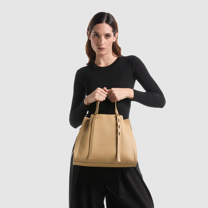 MINOBOSSI Bags Paulette in grained calf leather   MILK WHITE