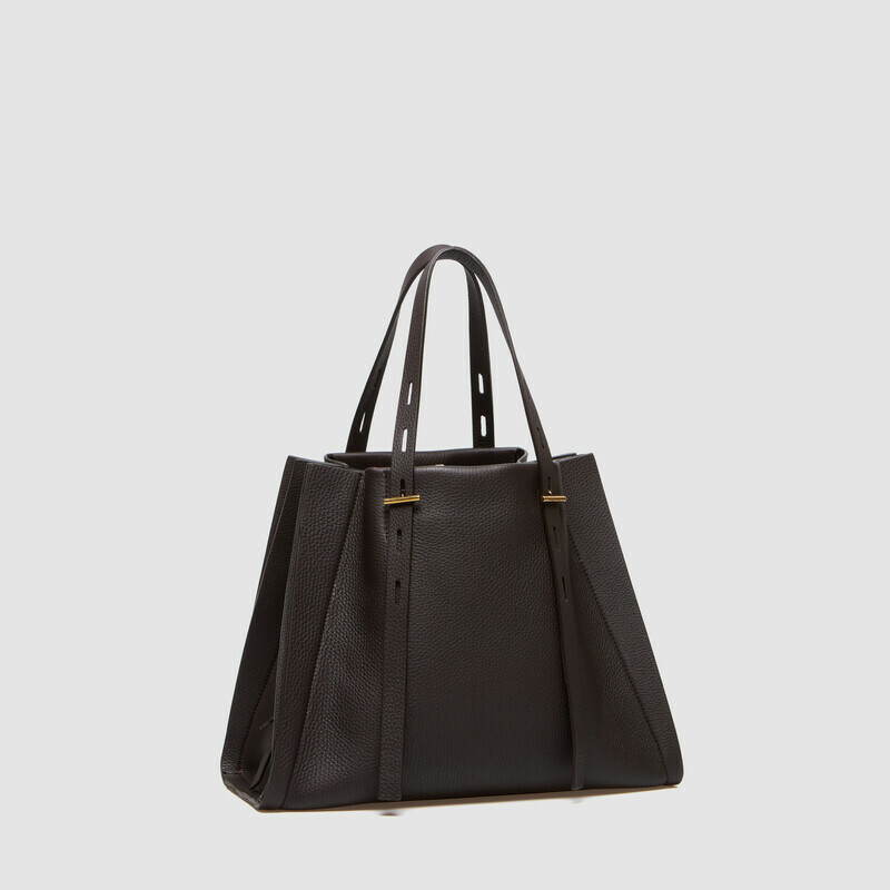 MINOBOSSI Bags Paulette in grained calf leather   Dark brown