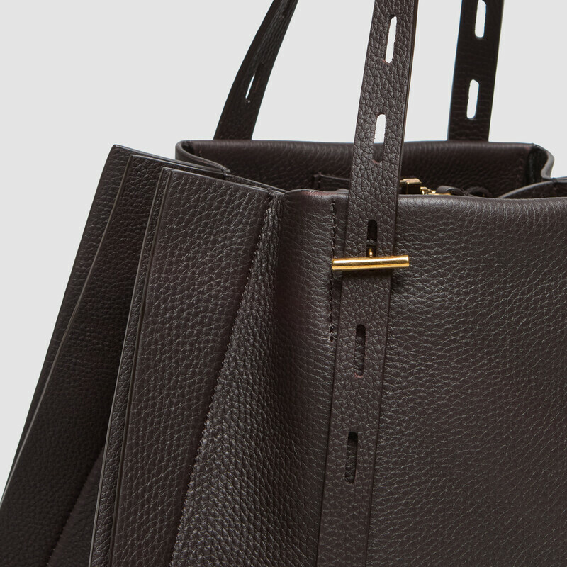 MINOBOSSI Bags Paulette in grained calf leather   Dark brown