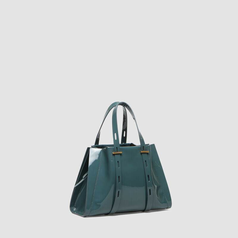 MINOBOSSI Borse PAULINA IN VERNICE   Teal BLue