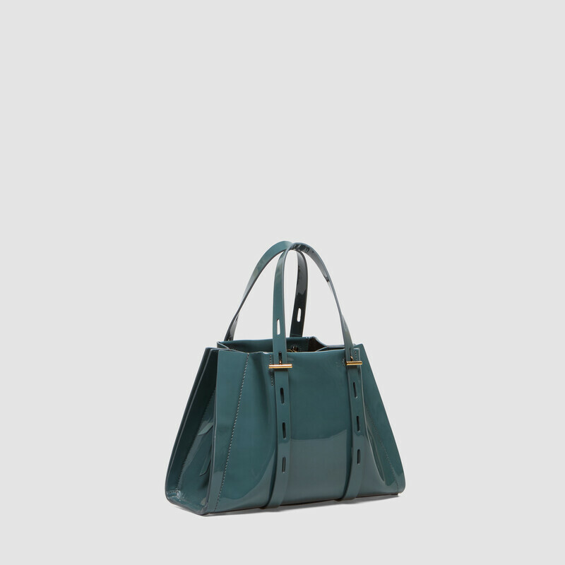 MINOBOSSI Borse PAULINA IN VERNICE   Teal BLue