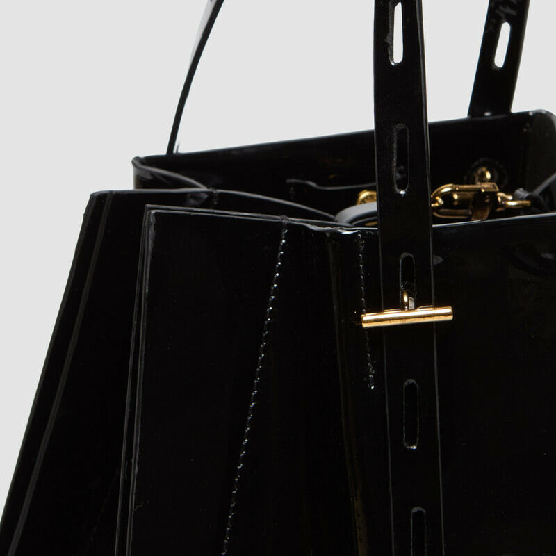 MINOBOSSI Borse PAULETTE IN VERNICE   Nero