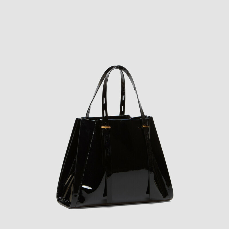 MINOBOSSI Borse PAULETTE IN VERNICE   Nero