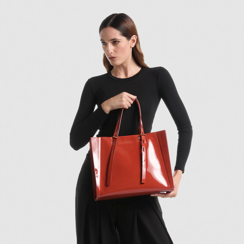 MINOBOSSI Borse PAULETTE IN VERNICE   Rust