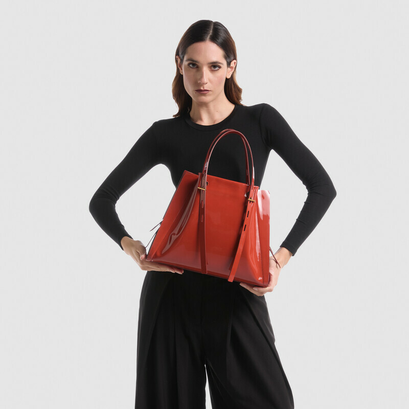 MINOBOSSI Borse PAULETTE IN VERNICE   Rust