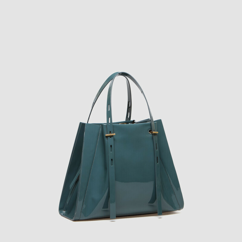 MINOBOSSI Borse PAULETTE IN VERNICE   Teal BLue