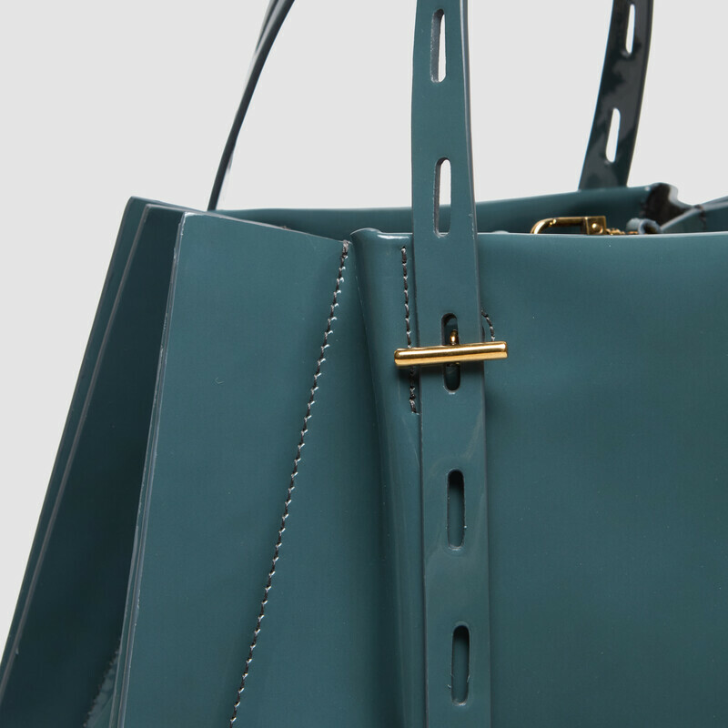 MINOBOSSI Borse PAULETTE IN VERNICE   Teal BLue