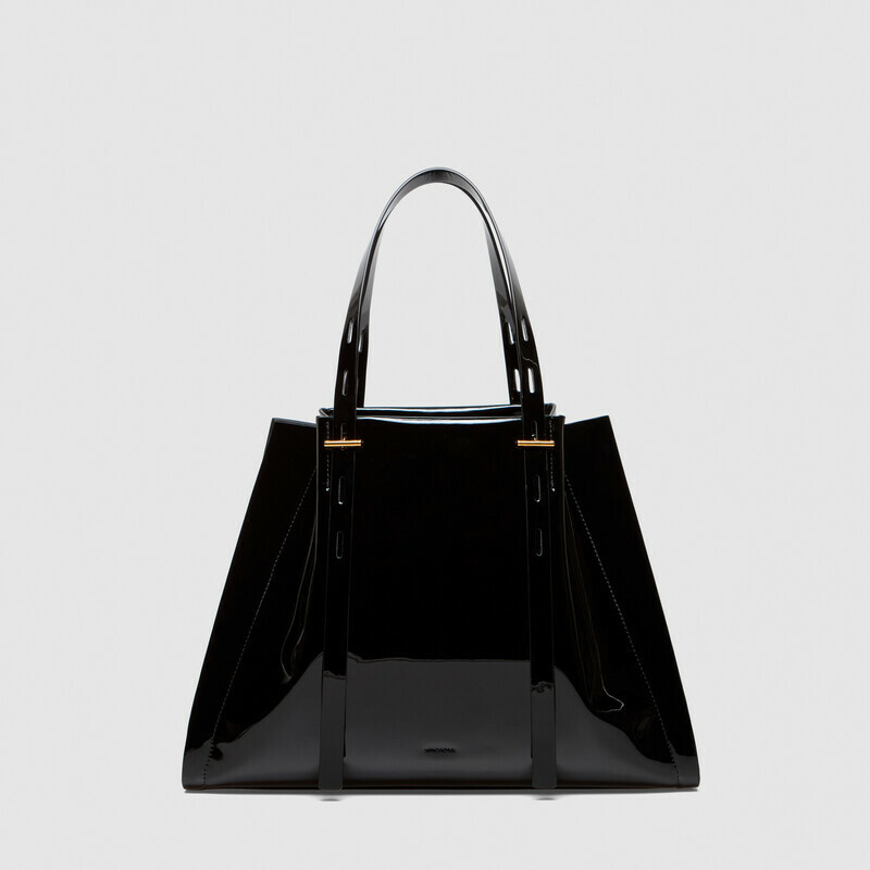 MINOBOSSI Borse Paula in vernice   Nero