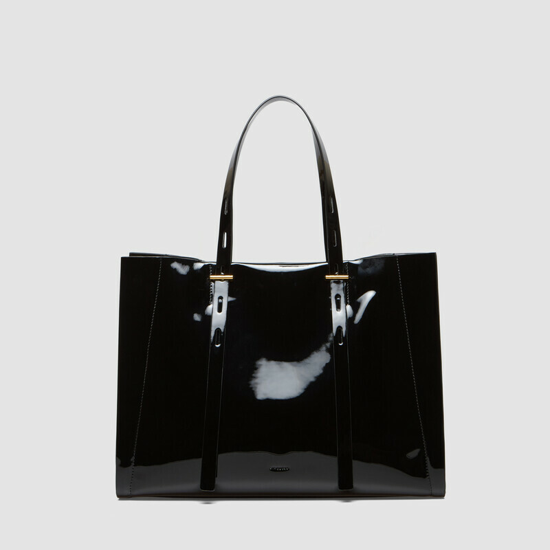 MINOBOSSI Borse Paula in vernice   Nero