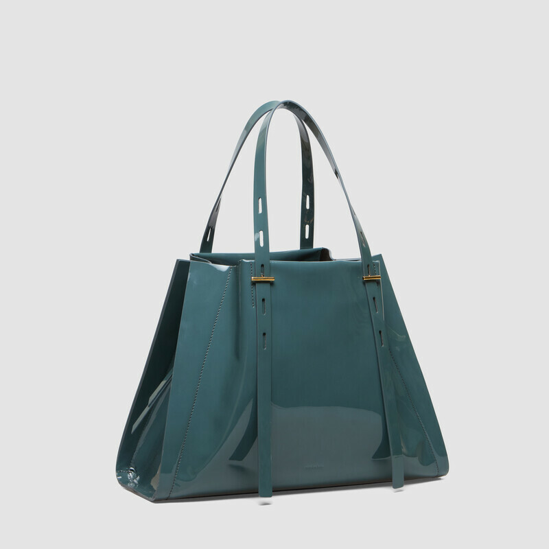 MINOBOSSI Borse Paula in vernice   Teal BLue