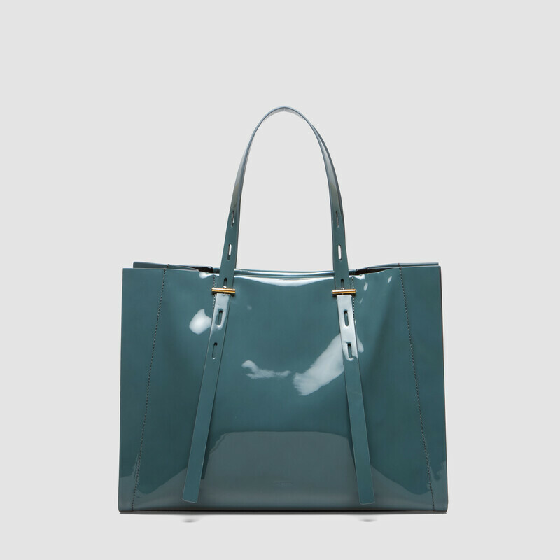 MINOBOSSI Borse Paula in vernice   Teal BLue