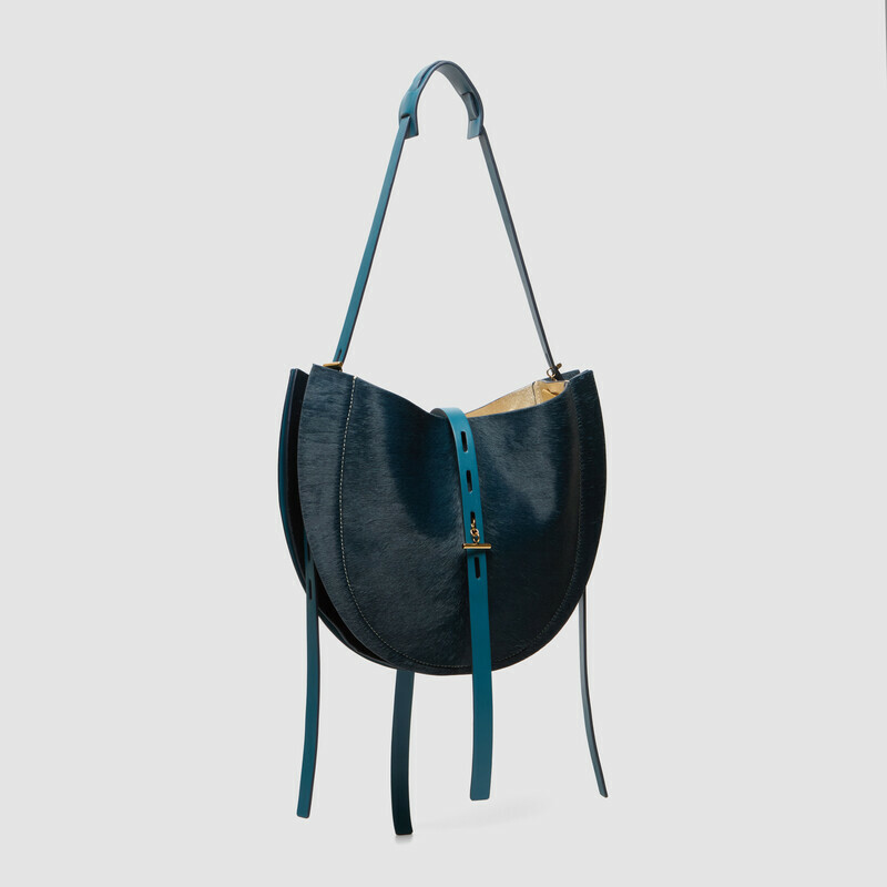 MINOBOSSI Borse Lizzie in cavallino   Teal BLue