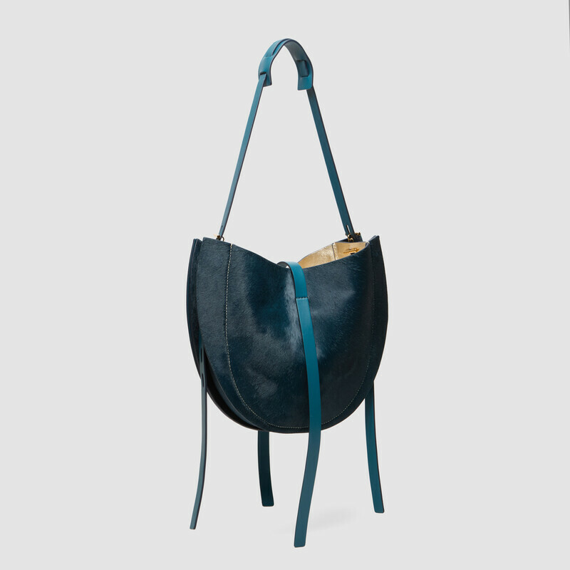 MINOBOSSI Borse Lizzie in cavallino   Teal BLue