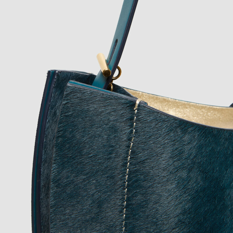 MINOBOSSI Borse Lizzie in cavallino   Teal BLue