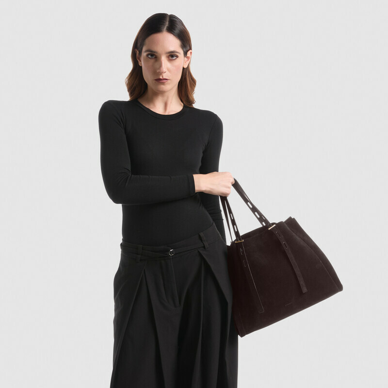 MINOBOSSI Bags Paulette in suede   Dark brown