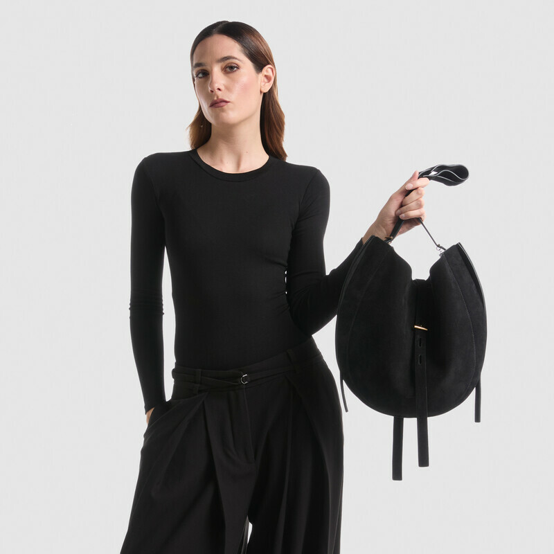 MINOBOSSI Borse Liz in suede   Nero