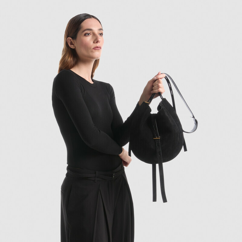 MINOBOSSI Borse Lizzie in suede   Nero