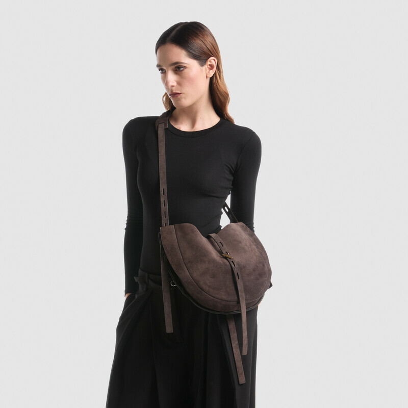 MINOBOSSI Borse Lizzie in suede   Testa di moro