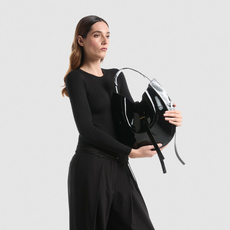 MINOBOSSI Borse Liz in vernice   Nero