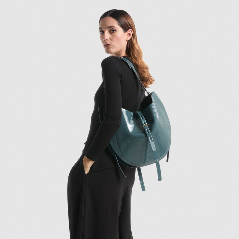 MINOBOSSI Borse Liz in vernice   Teal BLue