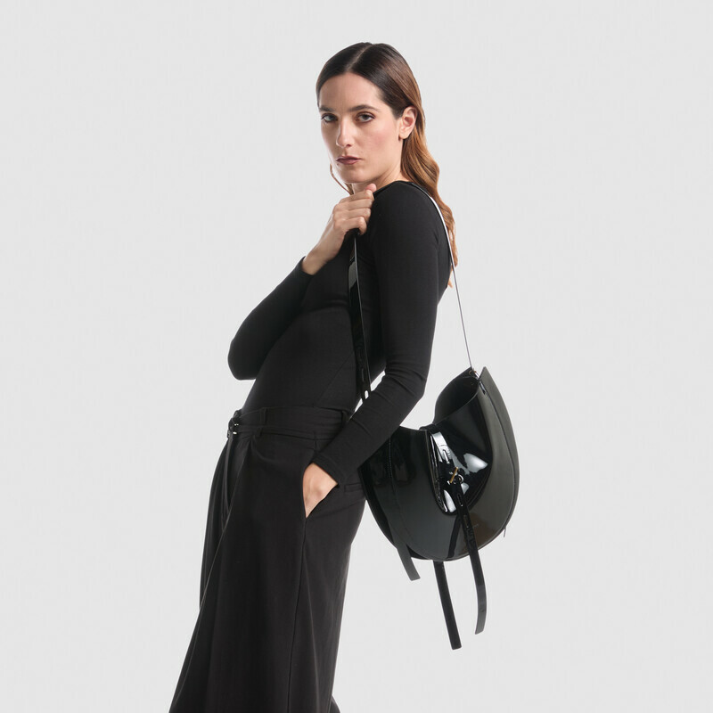 MINOBOSSI Borse Lizzie in vernice   Nero