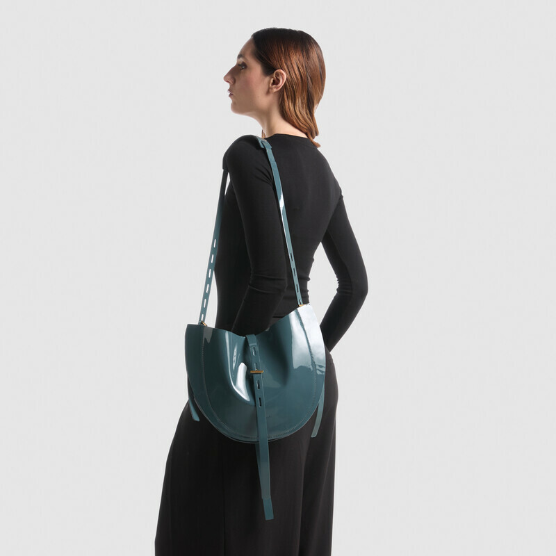 MINOBOSSI Borse Lizzie in vernice   Teal BLue