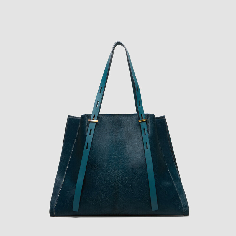 MINOBOSSI Borse Paula in cavallino   Teal BLue