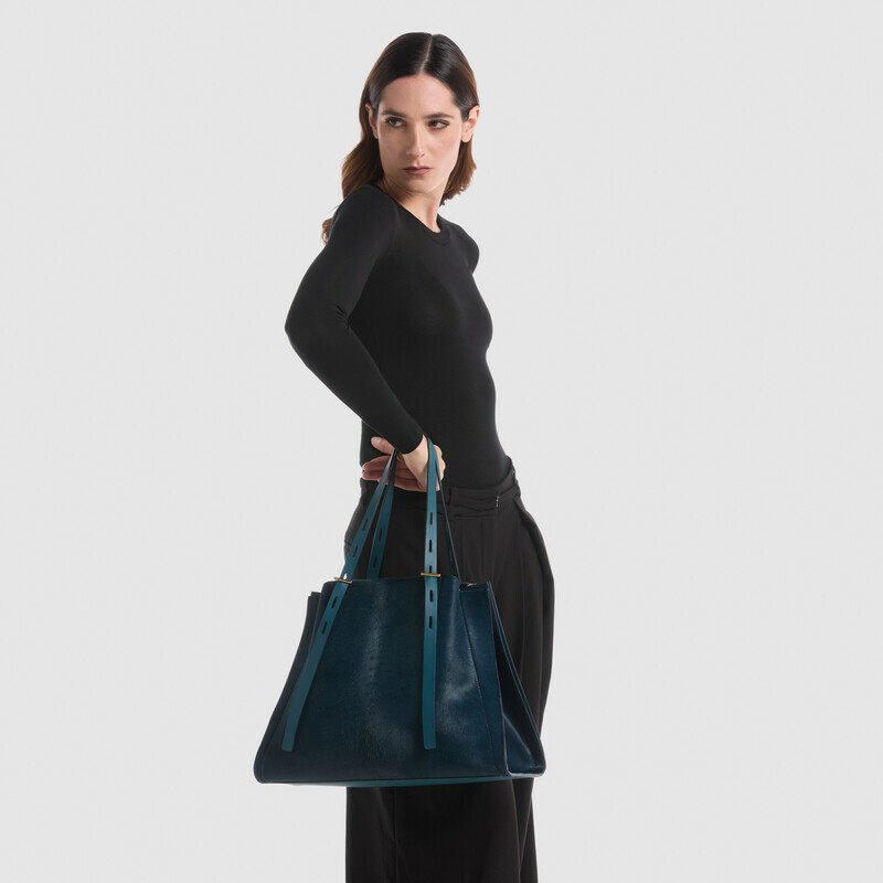 MINOBOSSI Borse Paula in cavallino   Teal BLue