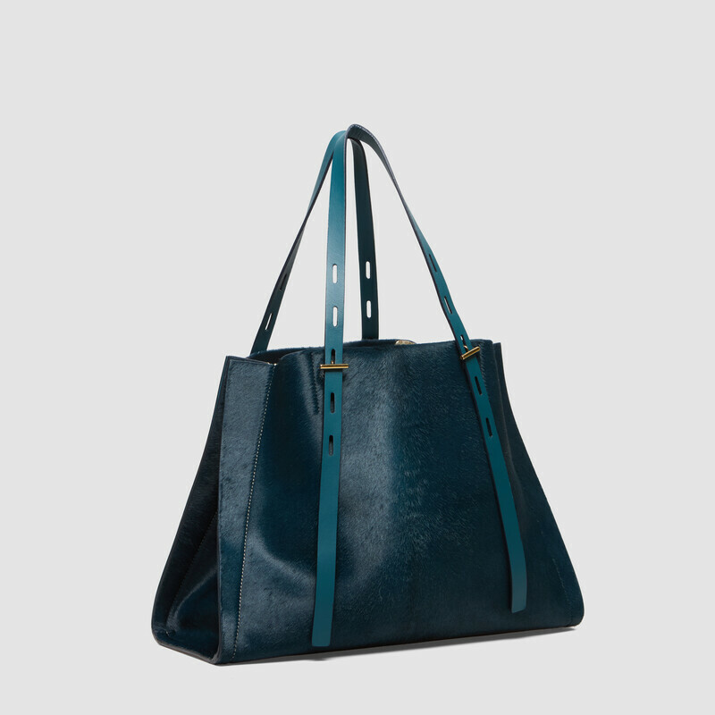MINOBOSSI Borse Paula in cavallino   Teal BLue