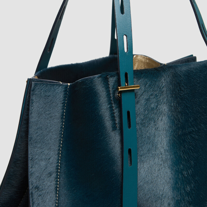 MINOBOSSI Borse Paula in cavallino   Teal BLue