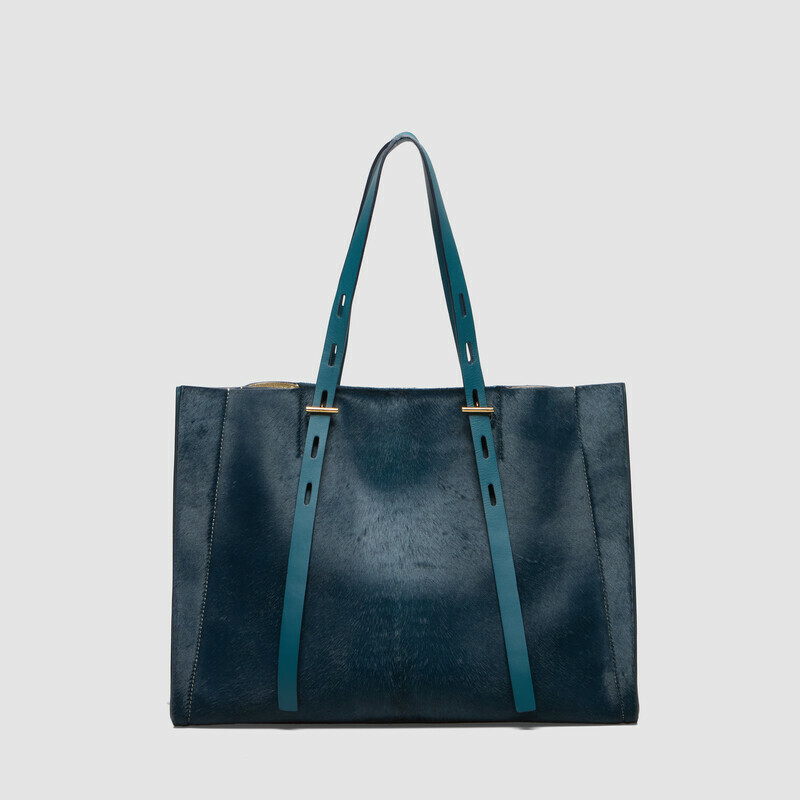 MINOBOSSI Borse Paula in cavallino   Teal BLue