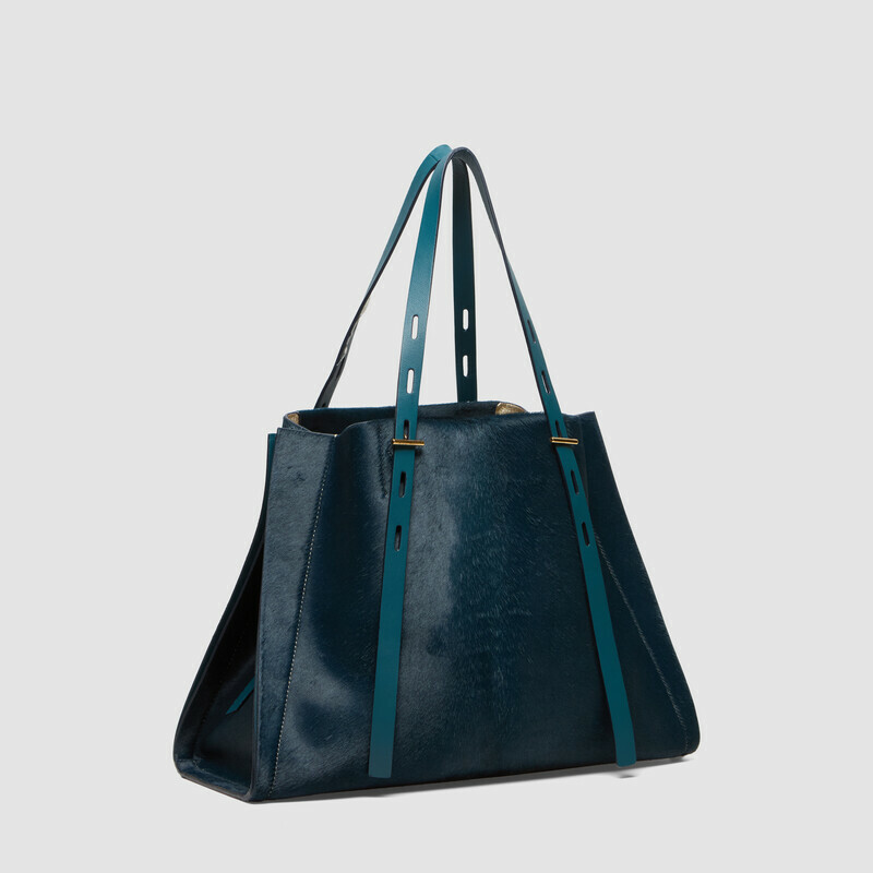 MINOBOSSI Borse Paula in cavallino   Teal BLue