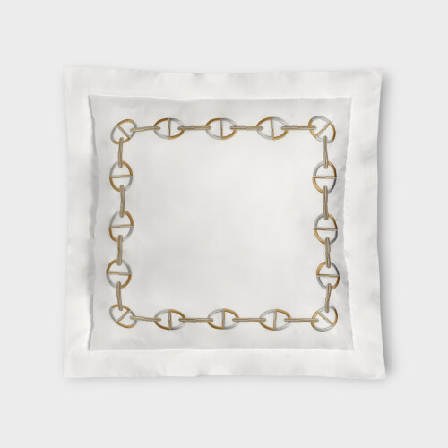 Biancheria da letto CHAINE FEDERA 4 VOLANTS RASO RICAMATO Timothy Corrigan for Dea White/Moka EHCTSHA650180