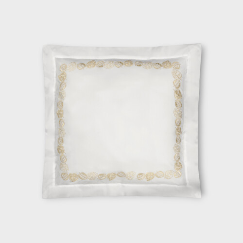 Biancheria da letto FEUILLAGE FEDERA 4 VOLANTS (RASO DI COTONE RICAMATO) Timothy Corrigan for Dea White/Ivory EUIRSHA650115