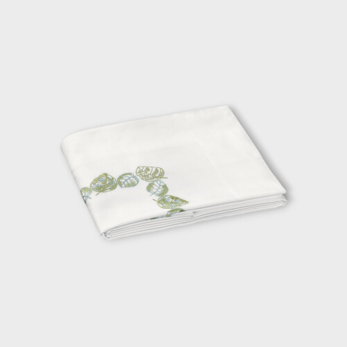 Biancheria da letto FEUILLAGE SOPRA LENZUOLO RASO RICAMATO Timothy Corrigan for Dea White/Ivory EUIRTSH030130