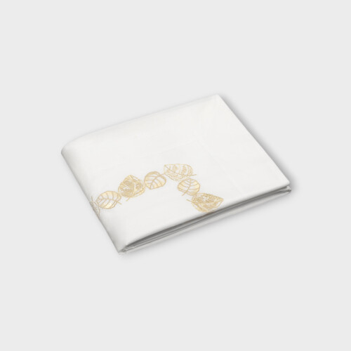 Biancheria da letto FEUILLAGE SOPRA LENZUOLO RASO RICAMATO Timothy Corrigan for Dea White/Sage Green EUIRTSH030115