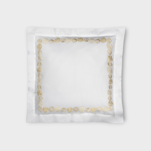 Biancheria da letto FEUILLAGE Federa 4 volants (PIQUET RICAMATO) Timothy Corrigan for Dea White/Ivory EUITTSHP650115