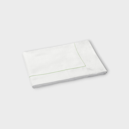 Biancheria da letto SOPRA LENZUOLO in SEA ISLAND PUNTO PARIGI - COUTURE White/Grass Green E86GTSH240152
