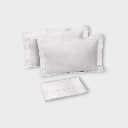 Biancheria da letto Parure copripiumino Sea Island Punto Parigi - Couture White/Almond E86GDVS980129